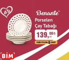 BENANTE PORSELEN ÇAY TABAĞI